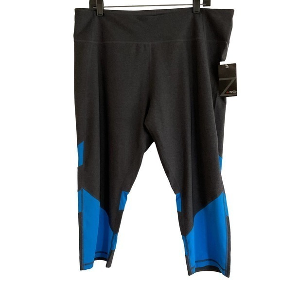 ZELLA Stretch‎ Activewear Below Knee Leggings Pants Gray Blue 3X NEW - Picture 1 of 7